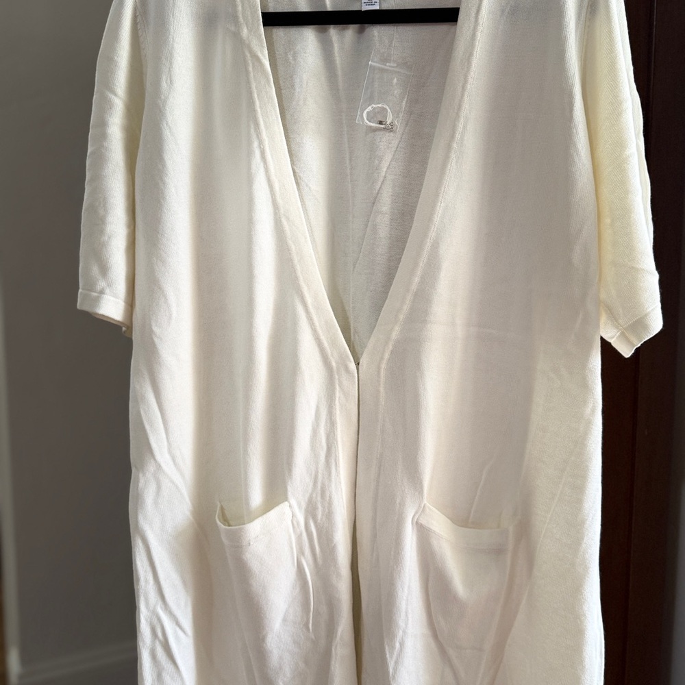 Joan Rivers Cream Open-Front Cardigan